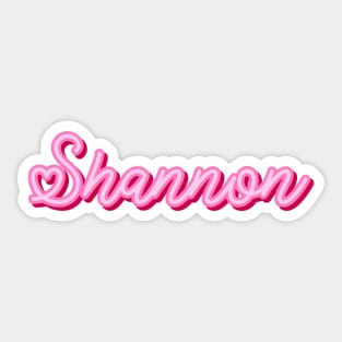 Shannon name pink heart Sticker